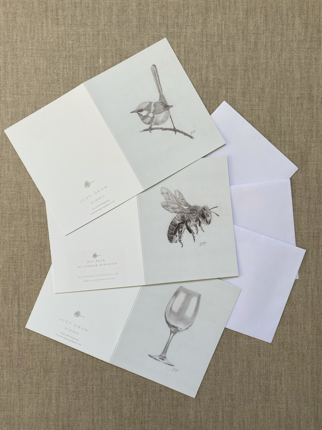 Assorted pack of 'Pencil drawing' greeting cards